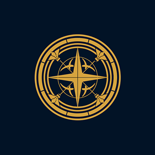 Minimalist vector logo for Unigov, The United Governments, One World Government, Navy and gold colors