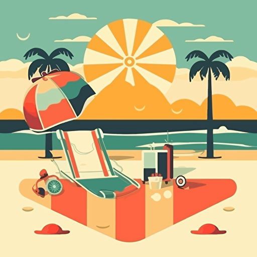 vector poster design of beach life
