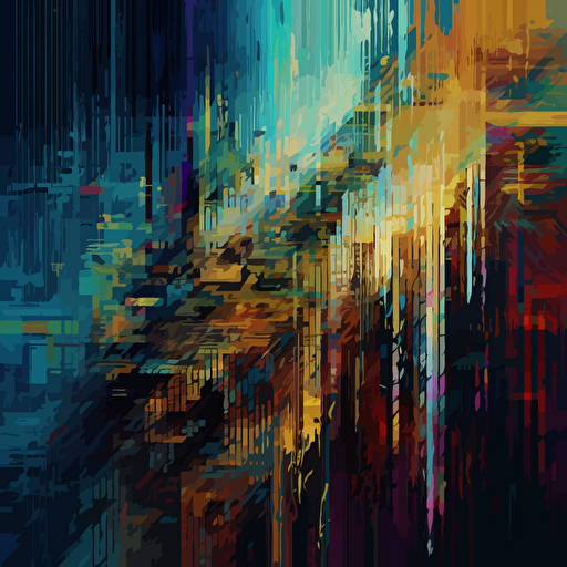 Abstract digital glitch procedural composition ::3 C + + vector art glitch code ::2