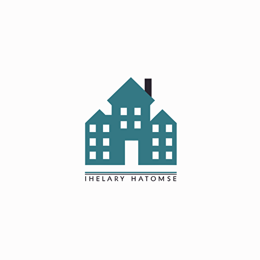 flat vector logo of real estate development company, simple minimal, white background