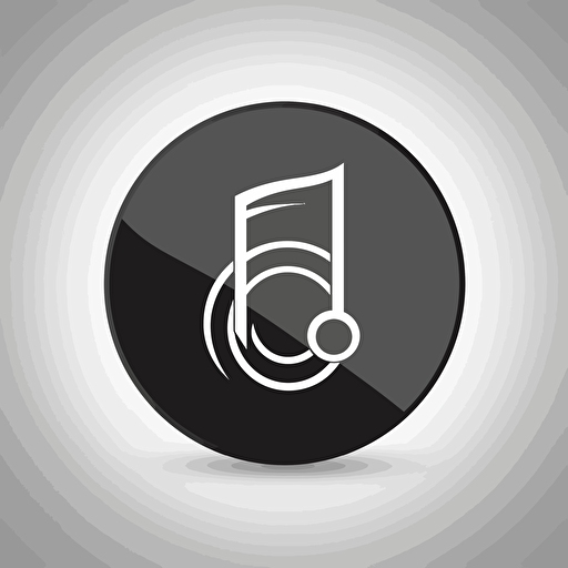 music icon, vector, black and white