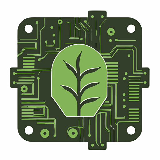 green, sustainable computer science and artificial intelligence vector icon