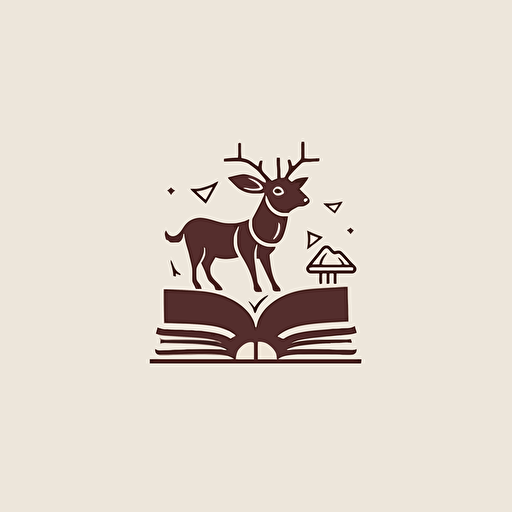 logo design, minimal, no shows, simple vector, symbol of animals and books