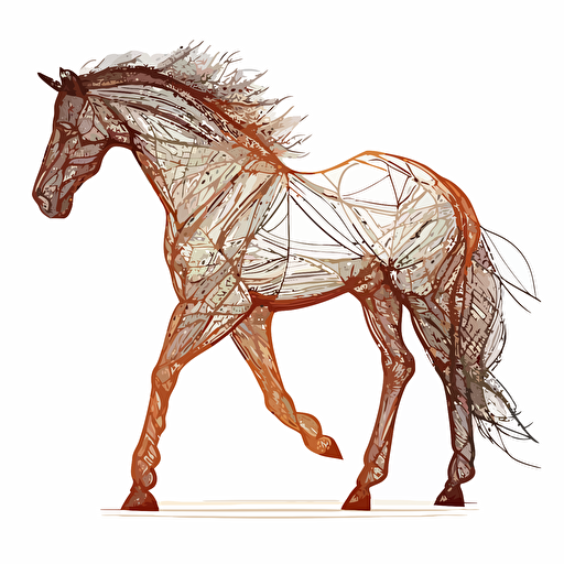 a horse shape linear style vector educational purpose