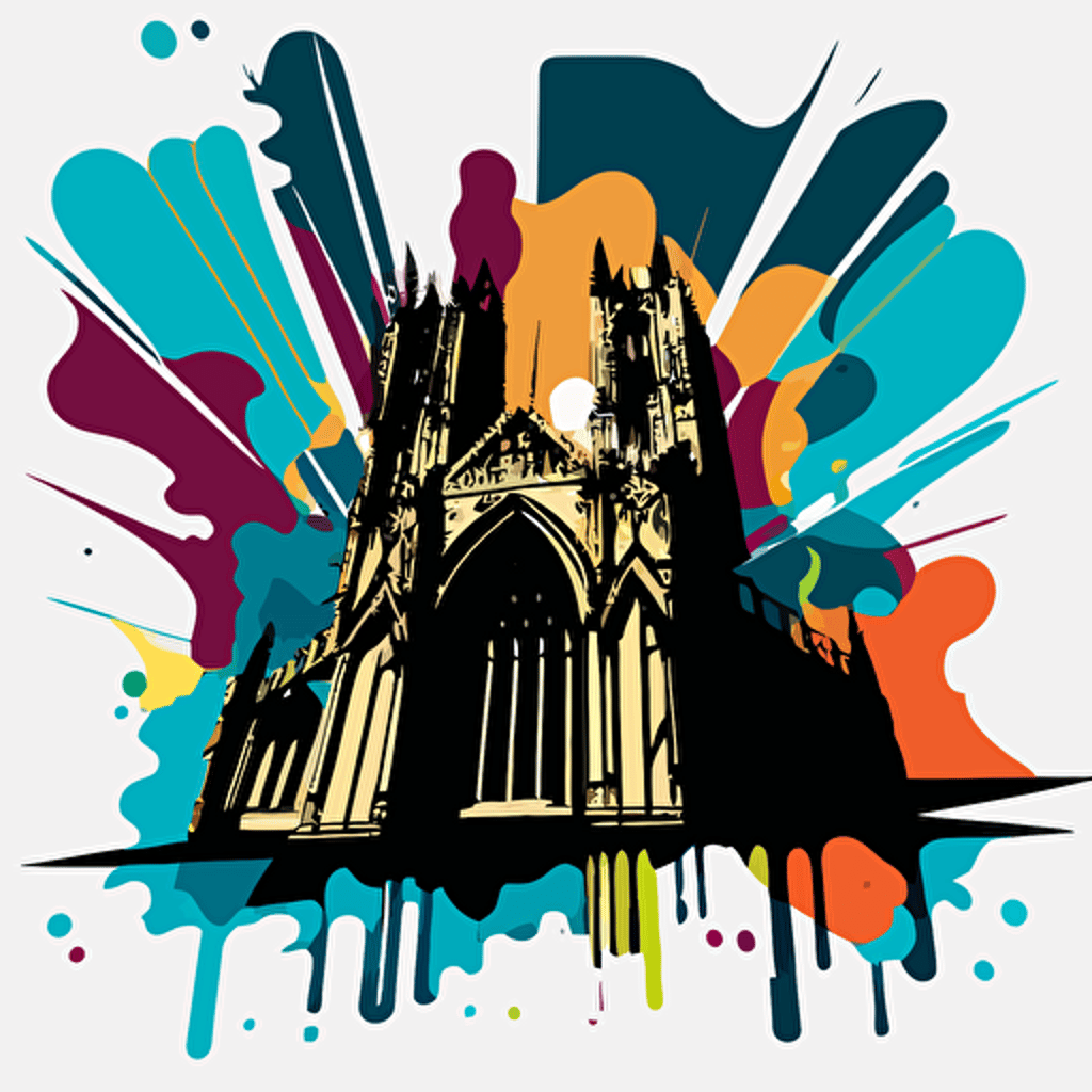 graffiti style cartoon york minster vector style NO TEXT NO WRITING