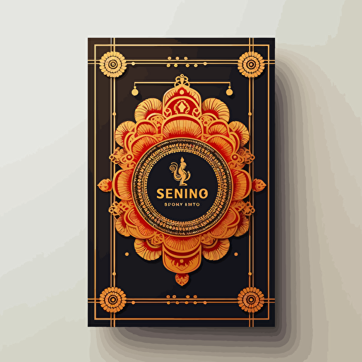 minimalist telugu wedding invitation in vector