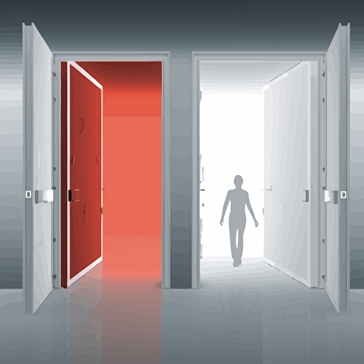 a vector art image depicting showing the concept of exit from a confort zone, hyperdetail,