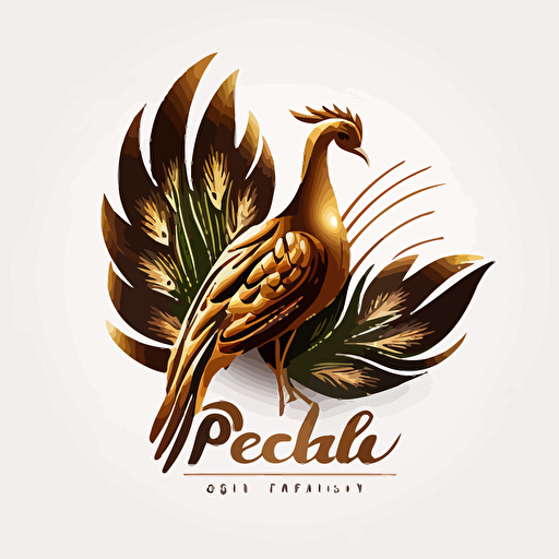 vector golden phesant logo white background