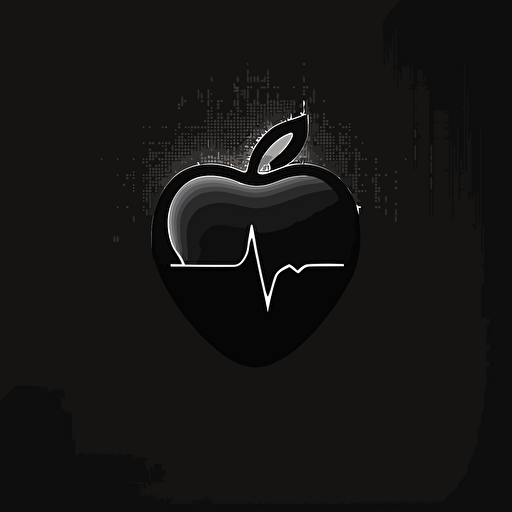 Beating heart vector logo, simple, black and white, Adobe illustrator, minimalism,minimal, no text , pixar design, Apple style