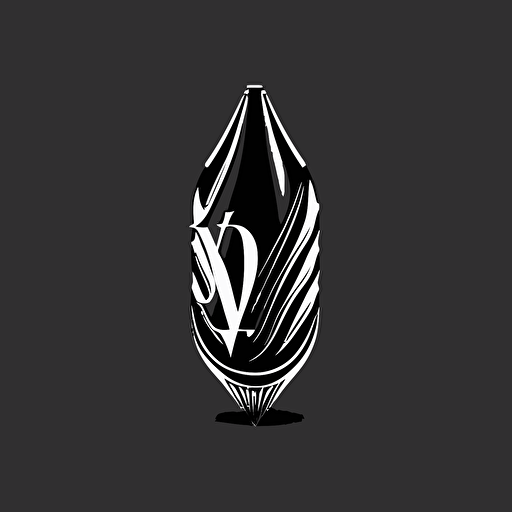 elegant logo vector black, white background of a 9mm bullet v 5