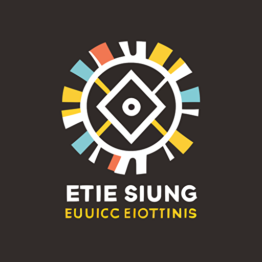 a vector logo for 'ethnic studies' in the style of Paul Rand