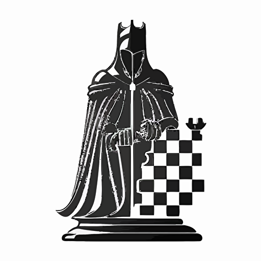 a sheilded knight chess icon, simple, basic shapes, vector, clean white background