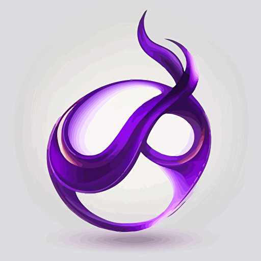 icon, infinity symbol, technology, flames, white background, single color, purple, vector, no shadows