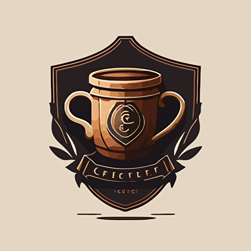 a logo with a coffey cup and it has a lock on it as a logo, vector,2d,flat