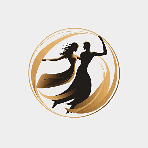 dancers couple, dance logo, high end, flow, vector art, minimalism, luxury, symbolism, elegant