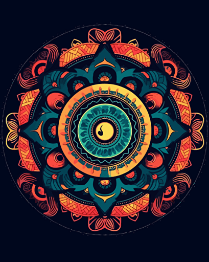 mandala retro gaming, retro aesthetics, vector image, sticker design, pantone colors