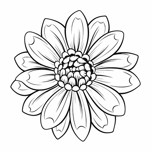 flower ignorant style No Shadow. Cartoon. Coloring page. Vector. Simple.