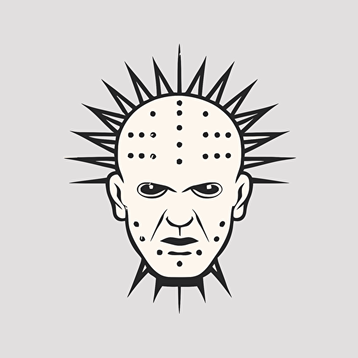 simple white logo vector of pinhead
