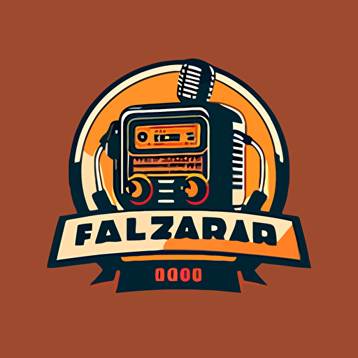 modern, vector, flat, logo for radio station