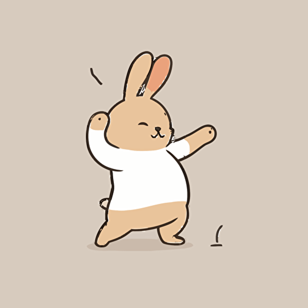 [easter bunny doing the dab], white background, flat color, adobe illustrator, vector art