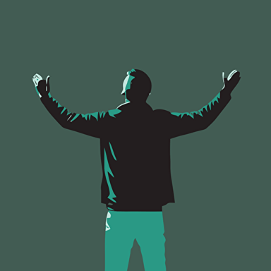 A man with raised hands living his life's mission standing with raised hands minimalist hymn raised hands wikihow vector image illustration,