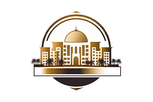 corporate logo for real estate company luxury golden vector white background