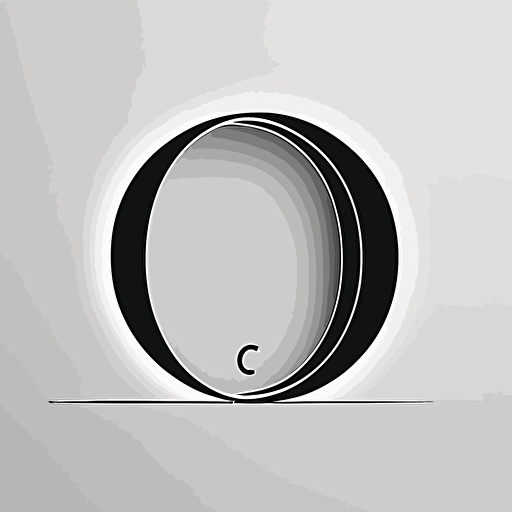 logo, simple, letter O inside circle, minimal line, vector