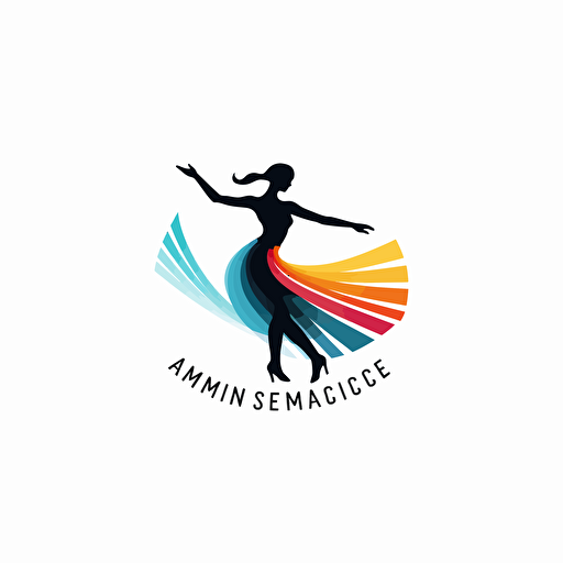 a simple logo for a dance company in the style of massimo vignelli, modern, style, vector, white background, high quality