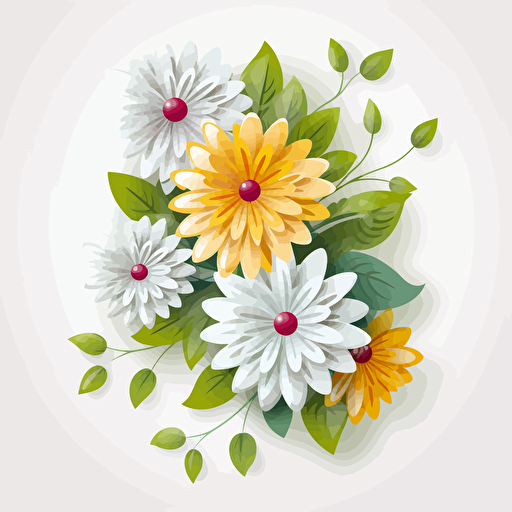 beautiful flower, fussy cut, sticker, vector, white background
