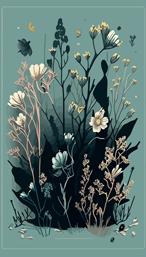 a 2D poster, simple colors, showing only one wild flower, poster, super detailed, vector art, cinestill 50d