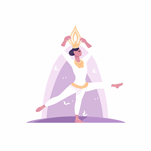 king dancer yoga posture, web vector illustration in white background