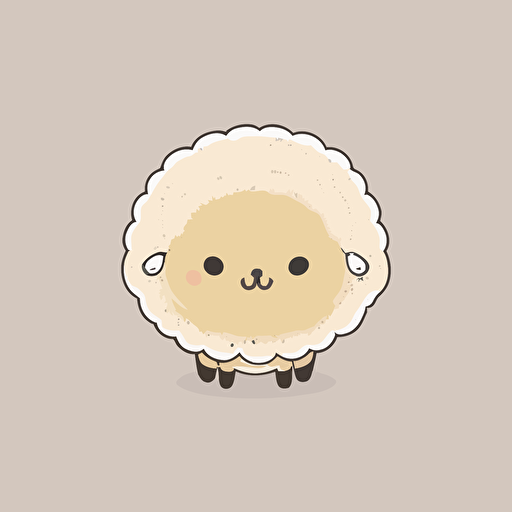 cute sheep kawaii style, vector, simple clean, cute baby sheep