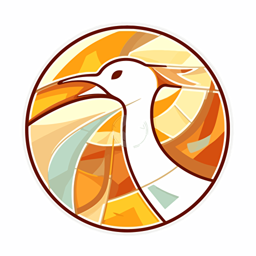 vector logo for spiritual energies flow, stained glass, white background