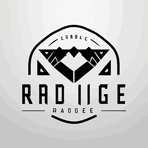 a lettermark for a drone video company named ridge aerial, vector, simple, black and white