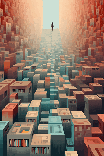 vector image, pdff, svg, thick strokes ::2 infinite library, bookshelves ::1