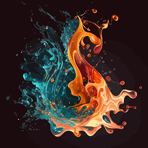 Create vector with with fire water