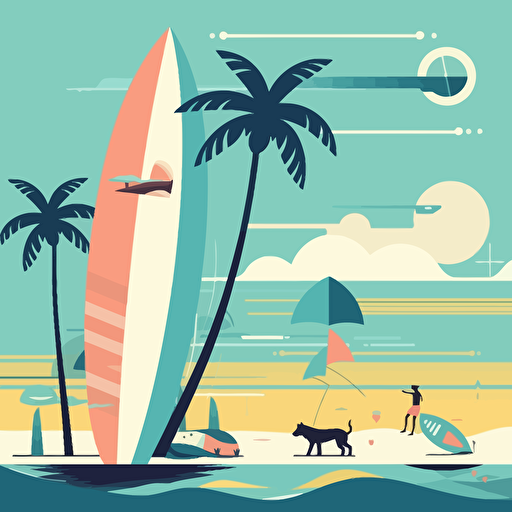 vector poster design of beach life