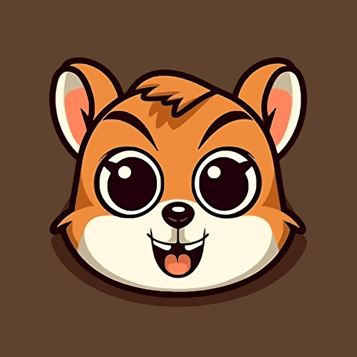 cute chipmunk face vector style