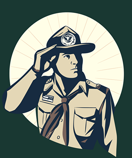 scout salute for logo deisgn, illustration, no letters, flat vector