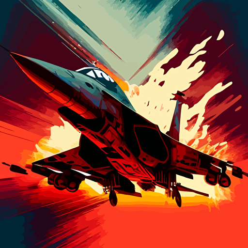 B1 Lancer with sonic boom, vector art