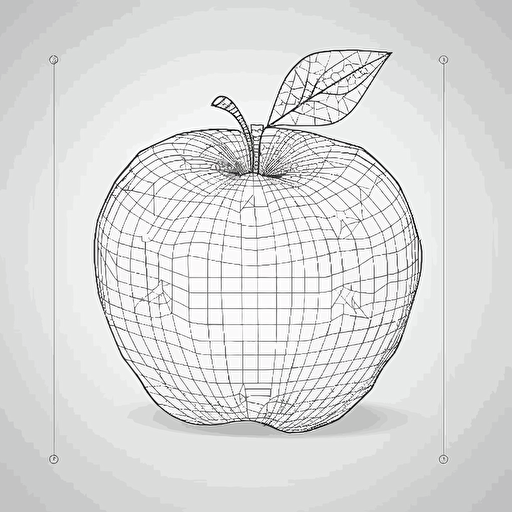 vector outline apple for tracing