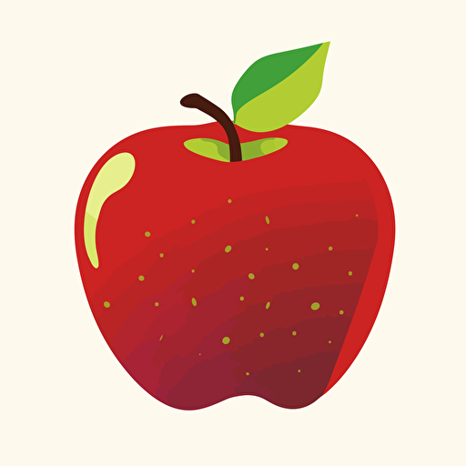 an apple in a vector art , flat color no outline