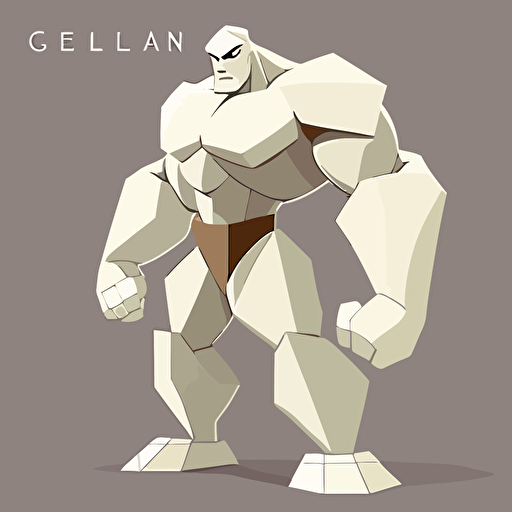 golem, vector logo, vector art, emblem, simple cartoon, 2d, no text, white background