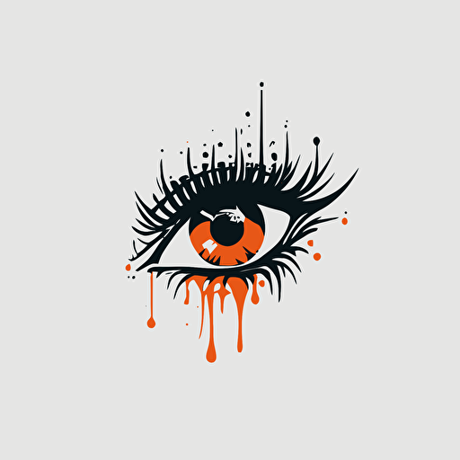 logo ,eye motif,deformation,deformation, vector ,simple ,flat ,low detail, smooth ,plain ,minimal ,straight design,white background,Kasiwa sato style