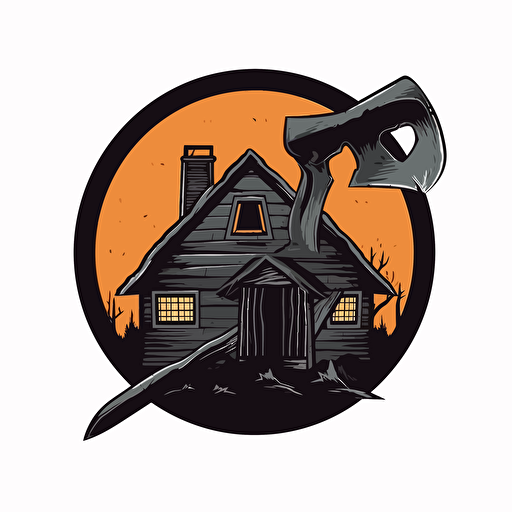 logo on the theme of house construction and its dangers, flat vector