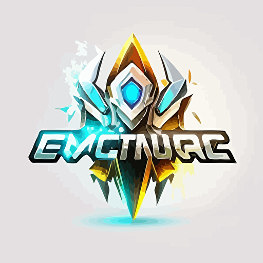 mascot futuristic crystal with energy, logomark, logotype, esports, eletronic esports, vector logo, white background