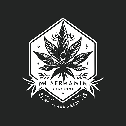black and white vector logo for an elegant gemstone marijuana company