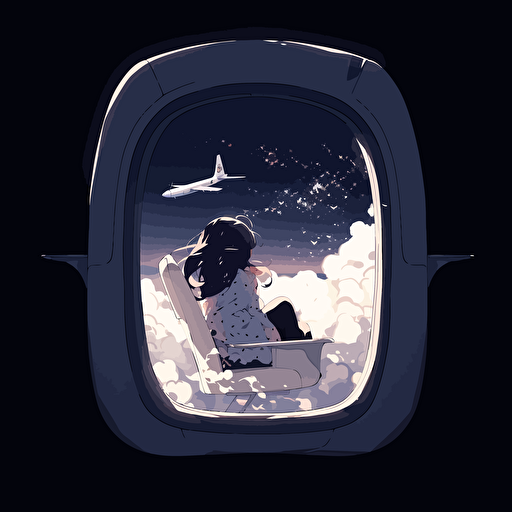 airplane window illustration vector art