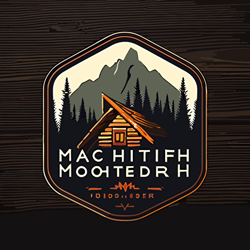 logo design for an outdoor woodworker who builds cabins called North of the Notch, minimal, simple, flat, vector
