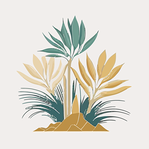 logo of a yucca filamentosa, flat, vector, by pablo picasso